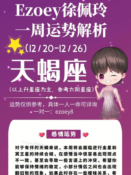 天蝎座一周运势(12/20-12/26) 占星师ezoey徐佩玲十二星座周运运势