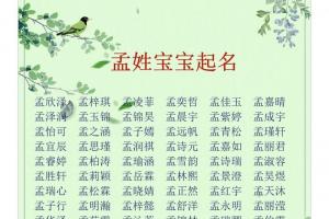 孟姓宝宝起名改名|男孩女孩名字大全 🌻🌻令人惊艳的宝宝名字,供