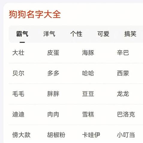 狗狗名字大全 吉祥好听的狗狗名字