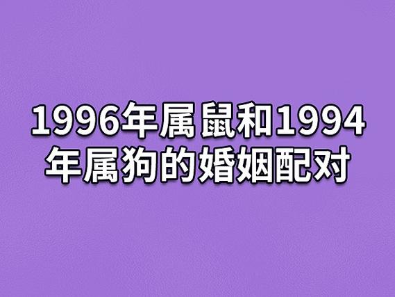 1996年属鼠和1994年属狗的婚姻配对