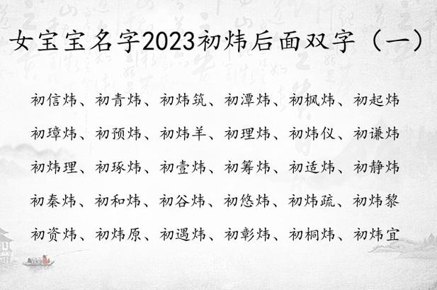 女宝宝名字2023初炜后面双字 初姓带炜女孩名字_有才起名网